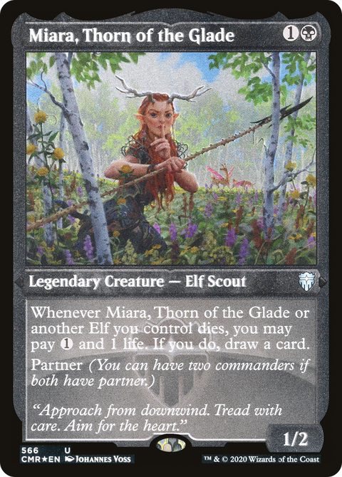 Miara, Thorn of the Glade (Foil Etched) (CMR-566) - Commander Legends Etched Foil