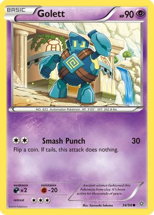 Golett 034/98  - Reverse Holofoil XY  Ancient Origins - Common