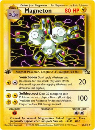Magneton (26) 026/62  - 1st Edition Fossil - Rare