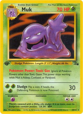 Muk (28) 028/62  - 1st Edition Fossil - Rare