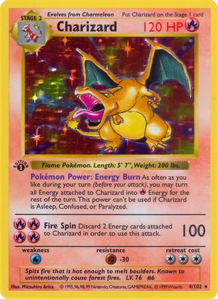 Charizard 004  - 1st Edition Holofoil Base Set Shadowless - Holo Rare