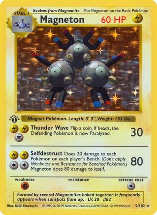 Magneton 009/102  - Unlimited Holofoil Base Set Shadowless - Holo Rare