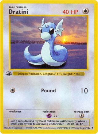 Dratini 026/102  - Unlimited Base Set Shadowless - Uncommon