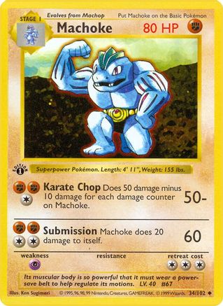 Machoke 034/102  - 1st Edition Base Set Shadowless - Uncommon