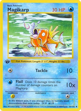 Magikarp 035/102  - 1st Edition Base Set Shadowless - Uncommon