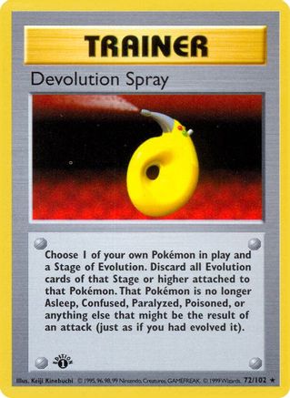 Devolution Spray 072/102  - 1st Edition Base Set Shadowless - Rare
