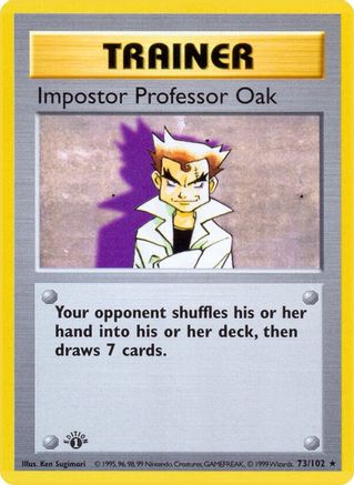 Impostor Professor Oak 073/102  - Unlimited Base Set Shadowless - Rare