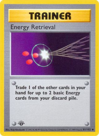 Energy Retrieval 081/102  - Unlimited Base Set Shadowless - Uncommon