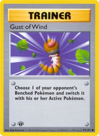 Gust of Wind 093/102  - 1st Edition Base Set Shadowless - Common