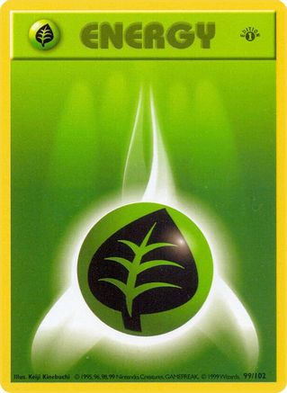 Grass Energy 099/102  - 1st Edition Base Set Shadowless - Common