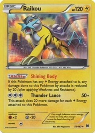 Raikou 055/162  - Holofoil XY  BREAKthrough - Holo Rare