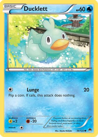 Ducklett 036/122  - Reverse Holofoil XY  BREAKpoint - Common