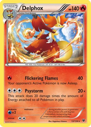 Delphox 013/124  - Reverse Holofoil XY  Fates Collide - Holo Rare