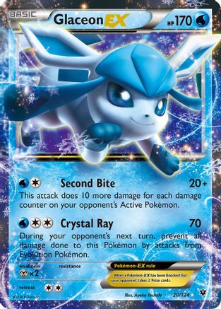 Glaceon EX 020/124  - Holofoil XY  Fates Collide - Ultra Rare