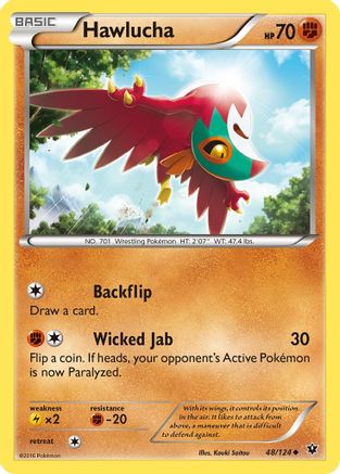 Hawlucha 048  - Reverse Holofoil XY  Fates Collide - Uncommon