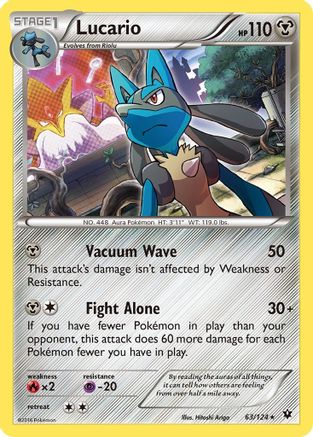Lucario (63) 063/124  - Reverse Holofoil XY  Fates Collide - Holo Rare