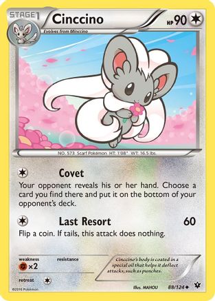 Cinccino (88) 088/124  - Reverse Holofoil XY  Fates Collide - Uncommon