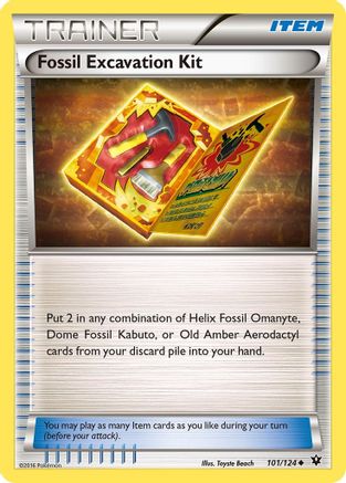 Fossil Excavation Kit 101/124  - Reverse Holofoil XY  Fates Collide - Uncommon