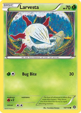 Larvesta 014/114  - Reverse Holofoil XY  Steam Siege - Common