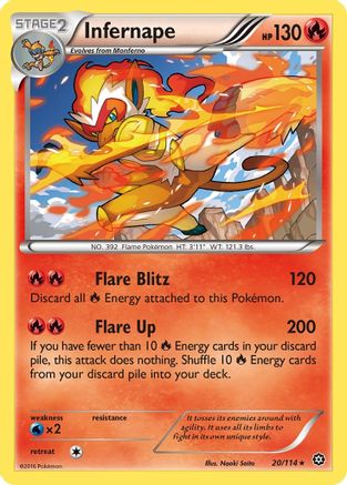 Infernape 020/114  - Holofoil XY  Steam Siege - Holo Rare