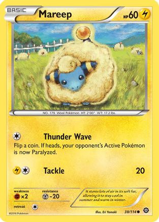 Mareep 038/114  - Reverse Holofoil XY  Steam Siege - Common