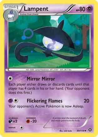 Lampent 049  - Reverse Holofoil XY  Steam Siege - Uncommon