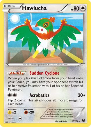 Hawlucha 097/114  - Reverse Holofoil XY  Steam Siege - Uncommon