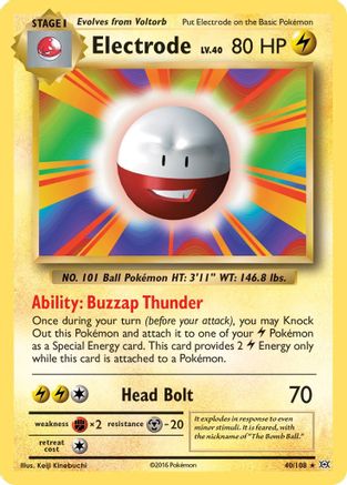 Electrode 040/108  - Reverse Holofoil XY  Evolutions - Rare