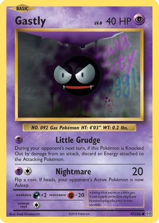 Gastly 047/108  - Reverse Holofoil XY  Evolutions - Common