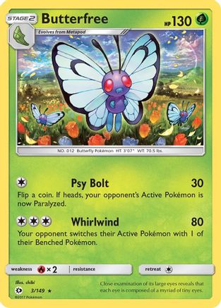 Butterfree 003/149  SM Base Set - Rare