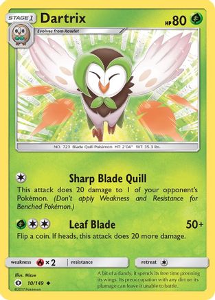 Dartrix 010/149  SM Base Set - Uncommon