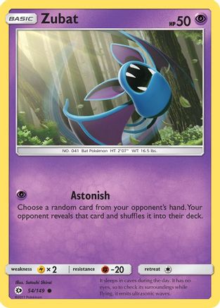 Zubat 054/149  - Reverse Holofoil SM Base Set - Common