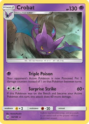 Crobat 056/149  - Reverse Holofoil SM Base Set - Holo Rare