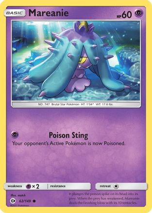 Mareanie 062/149  - Reverse Holofoil SM Base Set - Common