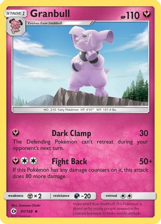 Granbull 091/149  - Reverse Holofoil SM Base Set - Uncommon