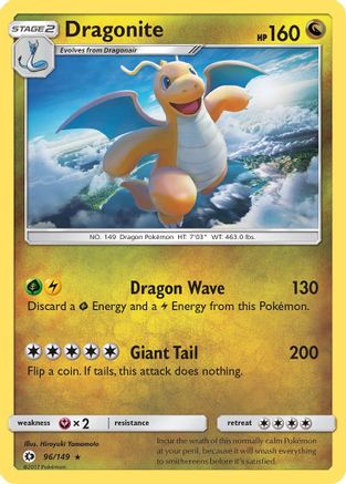 Dragonite 096/149  - Reverse Holofoil SM Base Set - Holo Rare
