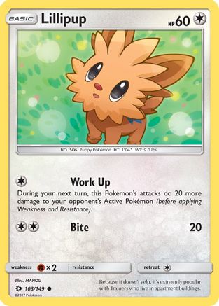 Lillipup 103/149  - Reverse Holofoil SM Base Set - Common