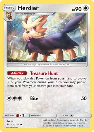 Herdier 104/149  SM Base Set - Uncommon
