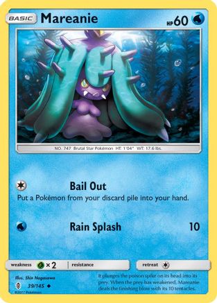 Mareanie 039  - Reverse Holofoil SM  Guardians Rising - Uncommon