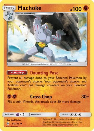 Machoke 064/145  - Reverse Holofoil SM  Guardians Rising - Uncommon