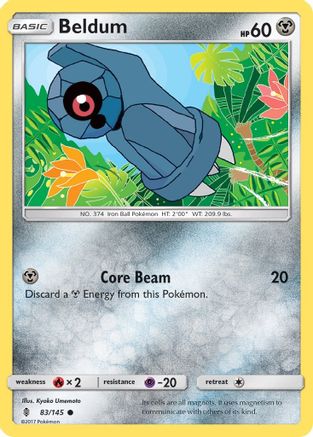 Beldum 083/145  - Reverse Holofoil SM  Guardians Rising - Common