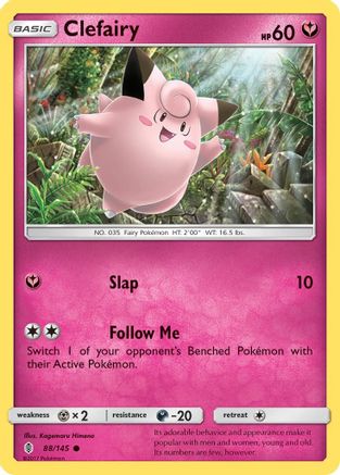 Clefairy 088/145  - Reverse Holofoil SM  Guardians Rising - Common