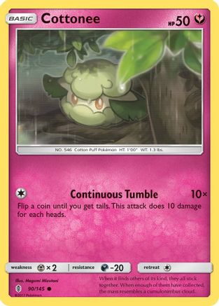 Cottonee 090/145  - Reverse Holofoil SM  Guardians Rising - Common