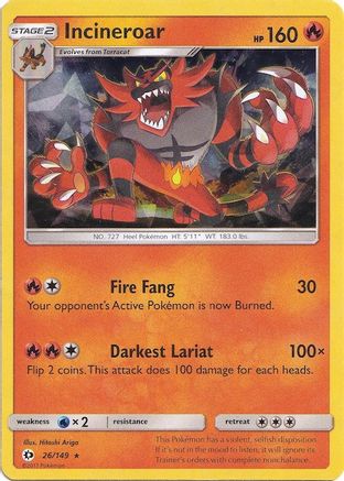Incineroar 026/149  - Holofoil Deck Exclusives - Holo Rare