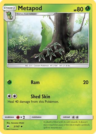 Metapod 002/147  SM  Burning Shadows - Uncommon