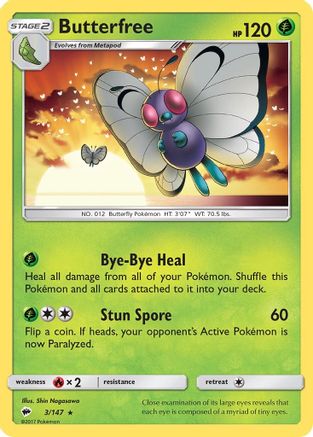 Butterfree 003/147  SM  Burning Shadows - Rare