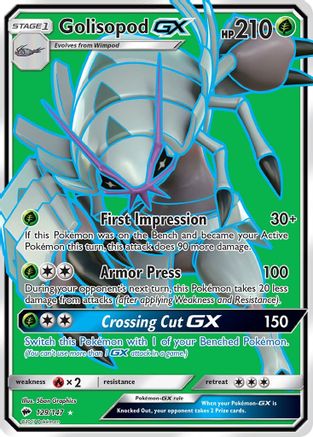 Golisopod GX (Full Art) 129/147  - Holofoil SM  Burning Shadows - Ultra Rare