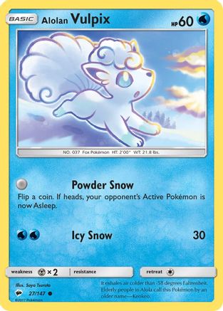 Alolan Vulpix 027/147  - Reverse Holofoil SM  Burning Shadows - Common