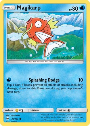 Magikarp 032/147  - Reverse Holofoil SM  Burning Shadows - Common
