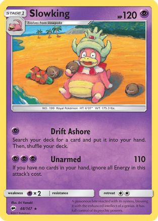 Slowking 048/147  - Reverse Holofoil SM  Burning Shadows - Rare